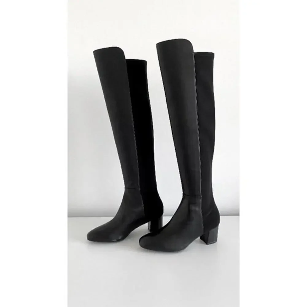 Stuart Weitzman Gillian 60 Over The Knee Leather Boot Size 38.5 / US 8